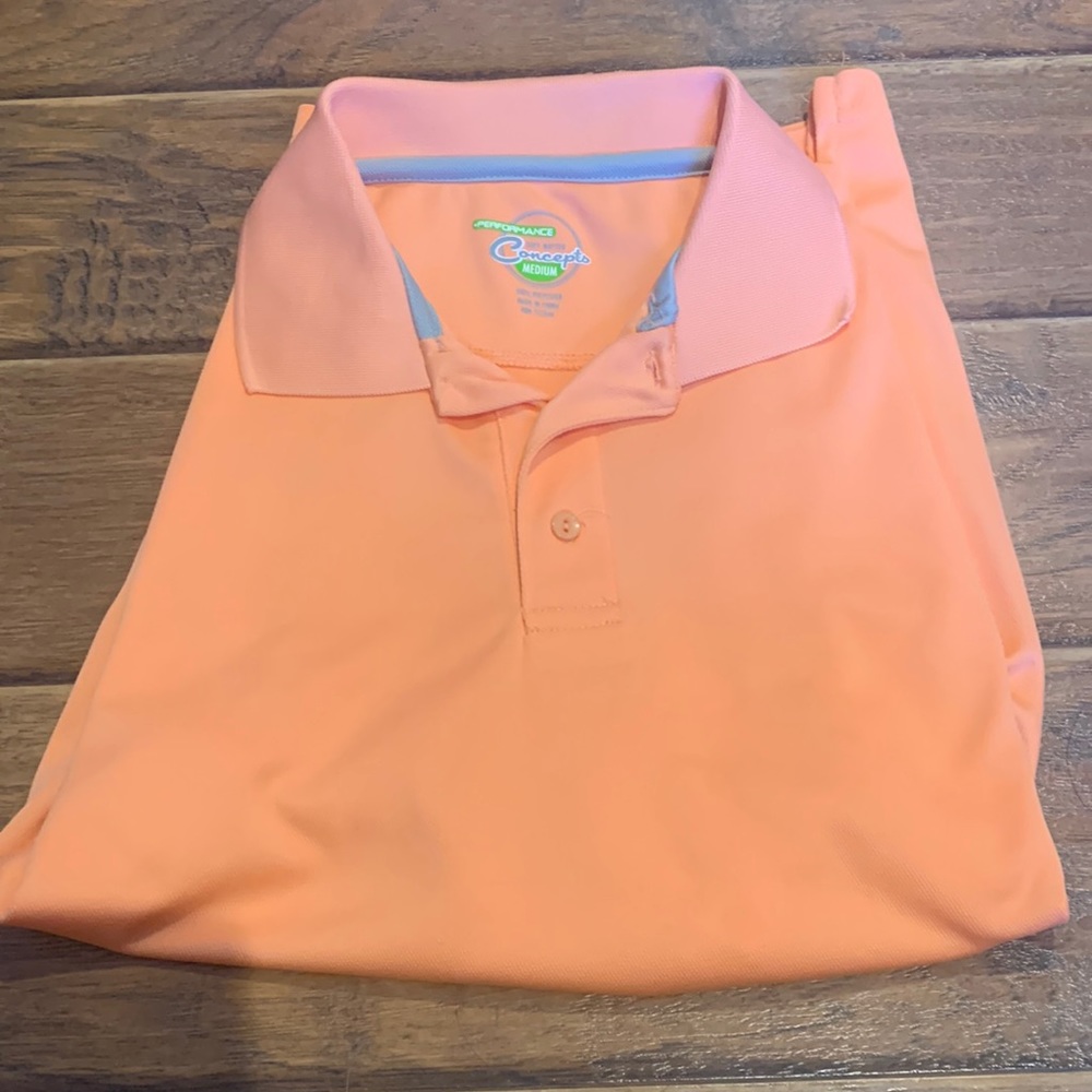 bright orange/coral polo